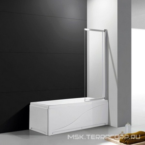 Штора на ванну, 2-х секц., раздвижная, (правая/левая), 900хh1500мм, (проф. хром, стекло 5мм прозрачное),  ZZ Cezares Slider SLIDER-VF-11-90/150-C-Cr