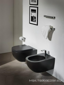 Унитаз подвесной 54х36хh27см, без сиденья, крепёж в компл., (цв. carbone), App ZZ Flaminia APP AP118S carbone