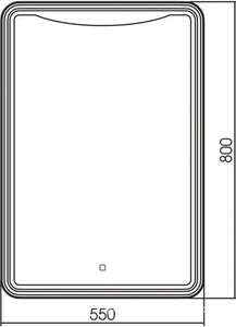 Зеркало 550хh800, подогрев, LED подстветка, cенсорный выключатель XX Silver Mirrors Мали LED-00002675