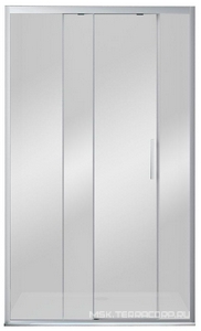 Дверь для душа, в нишу 1600хh1950мм, раздвижн, 1 дверь, 1 неподв.секция, правая/левая, (стекло прозрач 6мм Easy Clean, фурн.цв.хром),  ZZ Vincea Soft VDS-3SO160CL