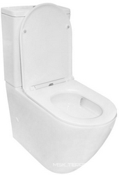 Унитаз пристенный, с бачком, безободковый с сиденьем микролифт в компл., система смыва Tornado, цв.белый Azario Grado AZ-2141UQ1