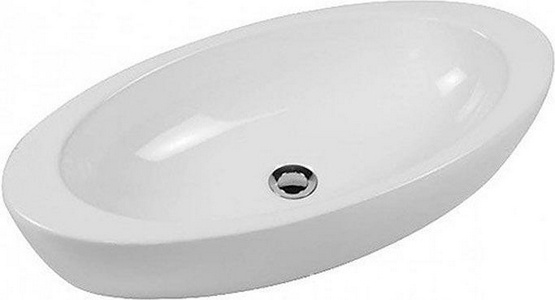 Раковина накладная на столешницу, овальная 75х37хh17,5мм, без отв. для смесителя и перелива,  ZZ Hatria Nido Y0R201