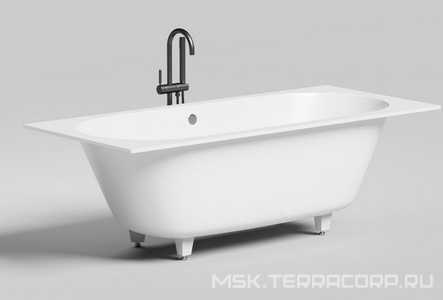 Ванна 1800х800хh600мм, встраив., литой камень S-Stone матовый цв.белый, на регулируемых опорах, БЕЗ слива-перелива,  ZZ Salini Ornella Axis 103421M