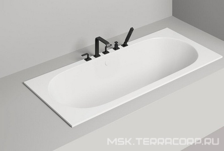 Ванна 1800х800хh600мм, встраив., литой камень S-Stone матовый цв.белый, на регулируемых опорах, БЕЗ слива-перелива,  ZZ Salini Ornella Axis 103421M