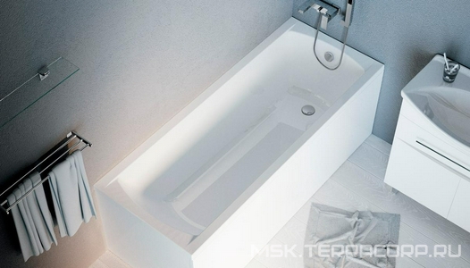Ванна прямоугольная"" 170x75 см акриловая, без каркаса, слива-перелива, панели, цвет белый ZZ 1Marka Modern 01мод1775