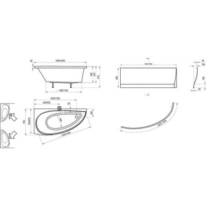 Ванна AVOCADO 160 L белая ZZ Ravak Avocado CQ01000000