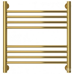 Полотенцесушитель "Богема+" 500*500 мм + прямая перекладина, подключ. 3/4, комплектующие в комплекте, цв.золото ZZ