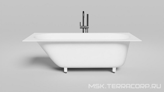 Ванна 1700х750хh600мм, встраив., литой камень S-Sense глянец цв.белый, на регулируемых опорах, БЕЗ слива-перелива,  ZZ Salini Ornella 102311G