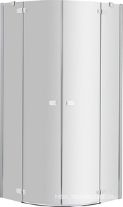 Душ каб. (1/2 душ.кабины!!! Левая часть) распашн дверь с непод.сегм., 1/4 круга, R=550, (100х100хh195см,стекло 6мм,проз, фурн. полир.ал/хром) ZZ Provex Combi 6005 CR 05GL L