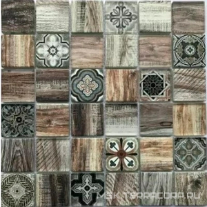 Мозаика Rabat Brown (48x48x6) 30x30 Bonaparte Мозаика стеклянная n156333