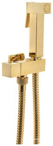 Гигиенический душ со шлангом 120см, запорным вентилем и держателем, (цв.золото), Cezares ZZ Cezares Универсал CZR-L-DIF-03/24