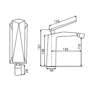 Смеситель Boheme  386 для биде, цв. золото, ZZ Boheme Venturo 386