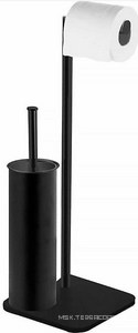 Стойка напольная с ершиком + держатель для туалетной бумаги, цв. черный ZZ Azario ALTRE AZ421B