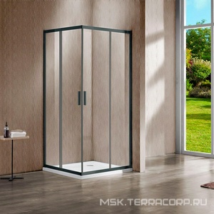 Душевой уголок 1200х1000хh1900мм, прямоуг., раздвижн., (стекло прозрачное 6мм, фурн.цв.вороненая сталь.),  ZZ Vincea Garda VSS-1G1012CLGM