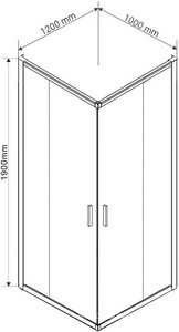 Душевой уголок 1200х1000хh1900мм, прямоуг., раздвижн., (стекло прозрачное 6мм, фурн.цв.вороненая сталь.),  ZZ Vincea Garda VSS-1G1012CLGM