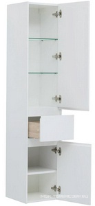 Шкаф-пенал  350х1625х309 мм ПРАВЫЙ,  цв.белый глянец, (без опор арт.198800) ZZ Aquanet Бруклин 203966