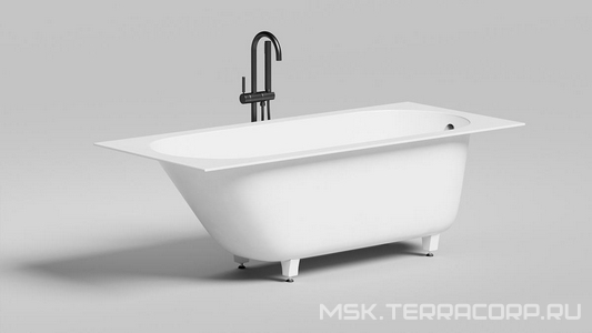 Ванна 1700х750хh600мм, встраив., литой камень S-Sense матовый цв.белый, на регулируемых опорах, БЕЗ слива-перелива,  ZZ Salini Ornella 102311M