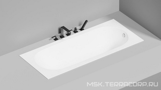 Ванна 1700х750хh600мм, встраив., литой камень S-Sense матовый цв.белый, на регулируемых опорах, БЕЗ слива-перелива,  ZZ Salini Ornella 102311M