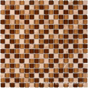 Мозаика Мастера Керамики Glass 737 из мрамора и стекла (чип 15x15) 30х30