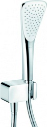 Душ комплект (лейка, шланг, кронштейн совмещённый с шланговым подсоединением G 1\2), (цв. хром), FIZZ XX