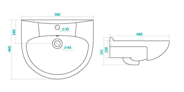 Раковина мебельная ""-55 см, белая ZZ Santek Антик 1.WH 11.0.186