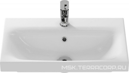 Раковина встраиваемая сверху Cersanit Moduo slim 60 для тумбы Aqwella Smart 60, цв. белый, фарфор ZZ