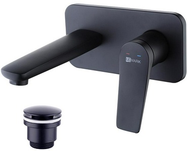 Смеситель для раковины Lemark BRONX, встраиаемый на 2 отверстия, донный клапан Click-Clack в компл.,цв. черный, ZZ Lemark Bronx LM3726BL