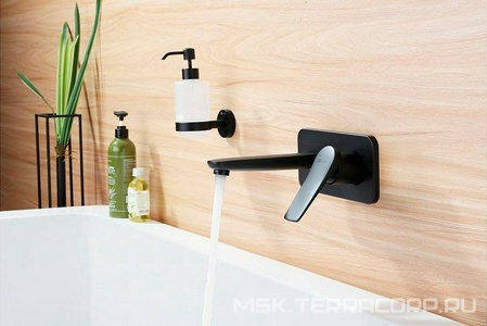 Смеситель для раковины Lemark BRONX, встраиаемый на 2 отверстия, донный клапан Click-Clack в компл.,цв. черный, ZZ Lemark Bronx LM3726BL