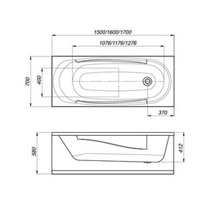 Ванна акриловая DOMANI-Spa DS02Sd15070 (150х70 см), без каркаса, ZZ DOMANI-Spa Standard 119712030001