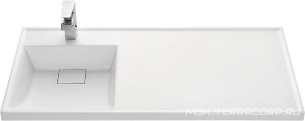 Раковина подвесная-накладная Лондри 105 белая,  чаша слева , цв. белый, ZZ Aquaton Сканди 1A72833KLH01L
