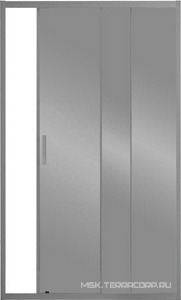 Дверь для душа, в нишу 1200хh1900мм, раздвижная, 1 дверь, 1 неподв.секция, правая/левая, (стекло прозрачное 6мм, фурн.цв.браширован. золото),  ZZ Vincea Alpha VDS-3AL120CLGM