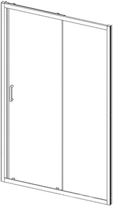 Дверь для душа, в нишу 1200хh1900мм, раздвижная, 1 дверь, 1 неподв.секция, правая/левая, (стекло прозрачное 6мм, фурн.цв.браширован. золото),  ZZ Vincea Alpha VDS-3AL120CLGM