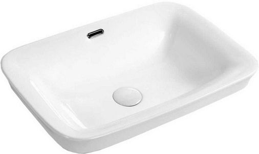 Раковина полувстраиваемая 580х400х150 мм, без отверстия для смесителя, без перелива, (цв.белый глянец), Vincea ZZ Vincea Раковины VBS-204