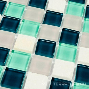 Мозаика Olivia (15x15x4) 30x30 Bonaparte Мозаика стеклянная с камнем n156849