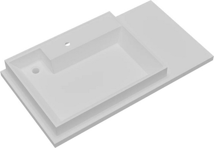 Раковина подвесная СанТа Юпитер 90 L (ЛЕВАЯ) для мебели  29, искуств.мрамор, белая (БЕЗ кронтшейна арт.900122) ZZ Санта Марс 900128 / к.т.461197