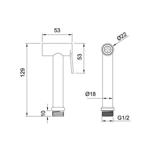Лейка гигиенического душа, (латунь цв.хром),  ZZ Allen Brau Priority 5.31028-00