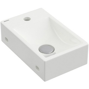 Раковина 37х23 cм, подвесная/накладная, отверстие под смеситель СПРАВА , цв.белый KL Berges SMALL 182010