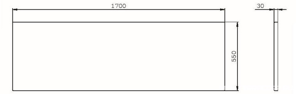 Фронтальная панель для ванны Func 170х70, 170x80 см, цв. белый, ZZ AMPM FUNC W84A-170-070W-P