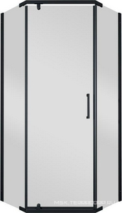 Душевая уголок -Блэк, 90х90х207 см, БЕЗ креплений к стене, поддон и сифон в компл., профиль - черный матовый, ZZ Triton Дека Щ0000059782