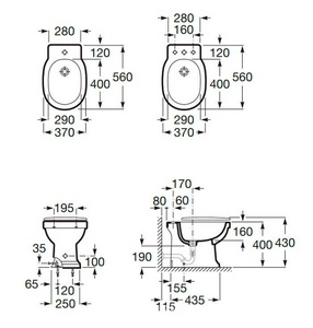 Биде   напольное, 1 отв д/смес  ZZ Roca Carmen 3570A4000