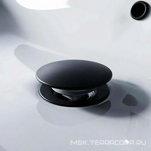 Донный клапан, нажимной Сlick-clack, с переливом, цв. черный матовый AMPM Универсал F0700P22