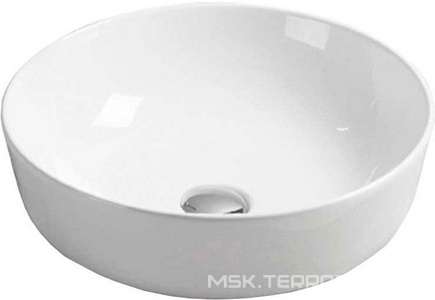 Раковина накладная 415х415х130 мм, без отверстия для смесителя, без перелива, (цв белый глянец), Vincea ZZ Vincea Раковины VBS-104