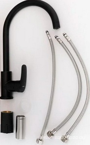 Смеситель для кухни с каналом для фильтрованной воды, цв. черный матовый ZZ Milardo Rora RORBLFJM05