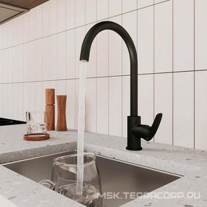 Смеситель для кухни с каналом для фильтрованной воды, цв. черный матовый ZZ Milardo Rora RORBLFJM05