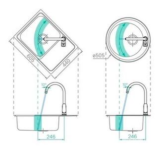 Смеситель для кухни с каналом для фильтрованной воды, цв. черный матовый ZZ Milardo Rora RORBLFJM05
