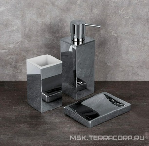 Стакан настольный, (корпус мелалл хром, вставка стекло матовое),  Colombo Look B1643.000