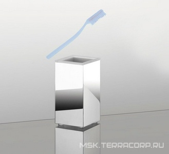 Стакан настольный, (корпус мелалл хром, вставка стекло матовое),  Colombo Look B1643.000