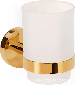 Стакан настенный, (стекло мат./золото глянец.),  ZZ Bemeta Brilo 161110012