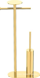 Стойка напольная двухпозиционная, держатель туал. бумаги, ершик, полотенцедержатель, полка цвет золото, ZZ Boheme Универсал 10953-G