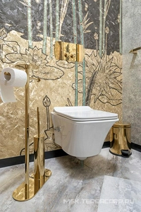 Стойка напольная двухпозиционная, держатель туал. бумаги, ершик, полотенцедержатель, полка цвет золото, ZZ Boheme Универсал 10953-G